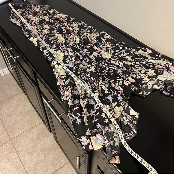 Free People Heat Wave boho floral Print Maxi Dress, spaghetti strap racer back,S - Picture 10 of 14